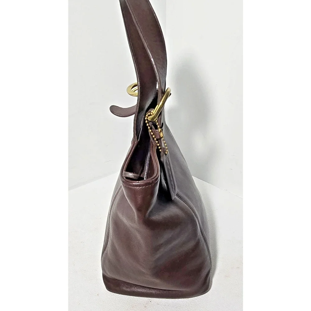 Authentic COACH Waverly Bag 4133 Mahogany Dark Brown Leather Satchel Tote 1990s